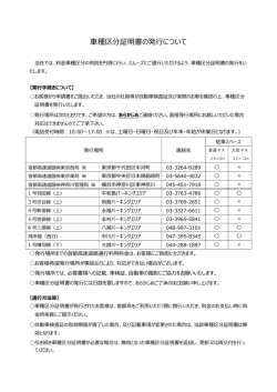 車種区分証明書の発行について