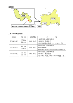 【位置図】 【これまでの実施結果】