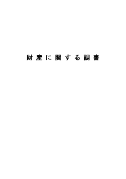 財 産 に 関 す る 調 書