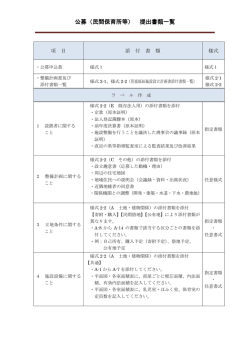 公募（民間保育所等） 提出書類一覧