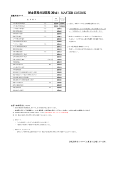 博士課程前期課程（修士） MASTER COURSE