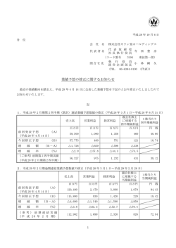 業績予想の修正に関するお知らせ