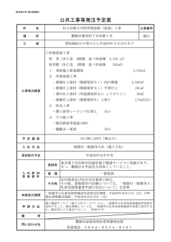 公共工事等発注予定表《旧小谷野小学校外壁改修（塗装）工事》