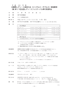 兵庫県レディース卓球大会（シングルス・ダブルス）実施
