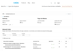 Moz Pro Open Site Explorer Inbound Links
