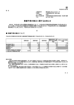 業績予想の修正に関するお知らせ