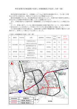 西有家都市計画道路の見直し対象路線及び見直し方針（案）