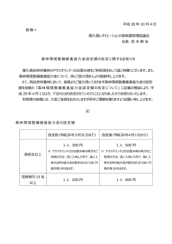 森林環境整備推進協力金設定額の改定に関するお知らせ