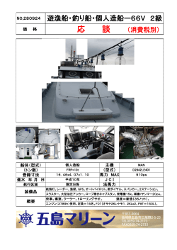 NO.280924 遊漁船・釣り船・個人造船ー66V 2級