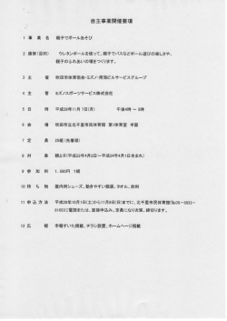 Page 1 自主事業開催要項 1 事 業 名 親子でボールあそび 2 趣旨(目的