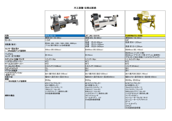 木工旋盤 仕様比較表