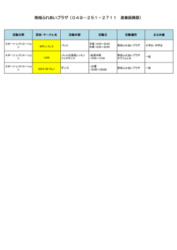南畑ふれあいプラザ（049－251－2711 産業振興課）