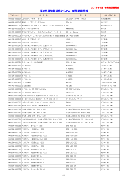 福祉用具情報提供システム 新規登録情報