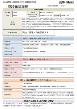 商談希望詳細 - NCネットワーク