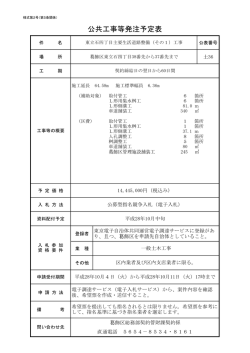 公共工事等発注予定表《東立石四丁目主要生活道路整備（その1）工事》