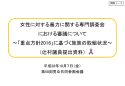 女性に対する暴力に関する専門調査会 における審議について ～「重点