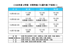 中間考査スクールバス運行表