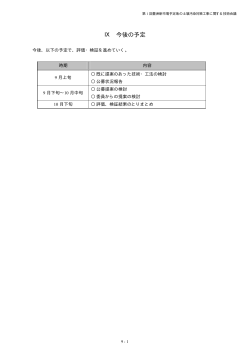 Ⅸ 今後の予定