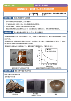 薄膜旋回型分散法を用いた精製漆の開発