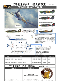 ご予約承ります 11月入荷予定 フライ新製品のご案内