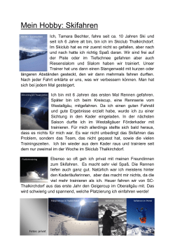 Mein Hobby: Skifahren