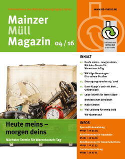 MMM Ausgabe 4/2016 - Entsorgungsbetrieb der Stadt Mainz