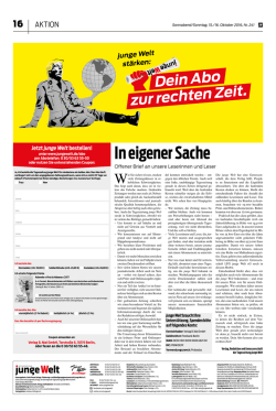 In eigener Sache