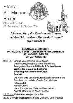 Pfarrbrief 25. September - Pfarrei St. Michael Brixen
