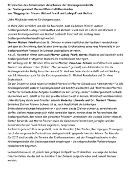 Information des Gemeinsamen Ausschusses der
