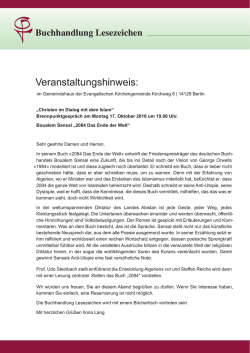 Infos - Buchhandlung Lesezeichen