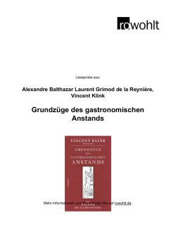 Grundz&uuml;ge des gastronomischen Anstands
