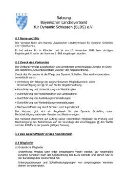 Satzung Bayerischer Landesverband für Dynamic Schiessen (BLDS