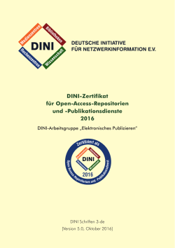 DINI-Zertifikat für Open-Access-Repositorien und