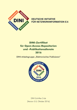 DINI-Zertifikat f&uuml;r Open-Access-Repositorien und