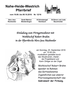 Pfarrbrief 16-12 - Katholische Pfarreiengemeinschaft Nahe
