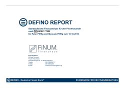 defino report - Wie wir beraten