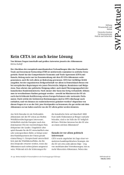 Kein CETA ist auch keine Lösung - Stiftung Wissenschaft und Politik