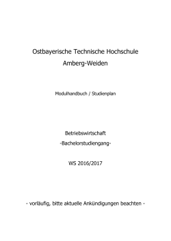 Modulhandbuch - Ostbayerische Technische Hochschule Amberg