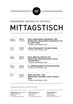 Aktuelle Mittagstisch- und Lunchkarte