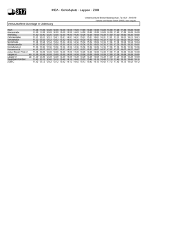 Sonderfahrplan der Linie 317