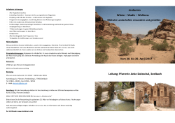 Jordanien Wüste – Wadis – Wellness Vom 20. bis 29. April 2017
