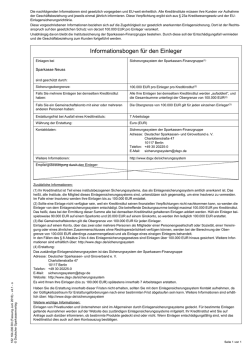 Informationsbogen f&uuml;r Einleger