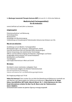 Interner Stellenmarkt - Marburger Ionenstrahl