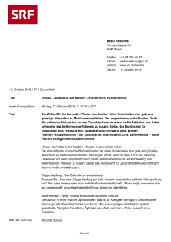 Media Relations Fernsehstrasse 1-4 8052 Zürich Telefon +41 44