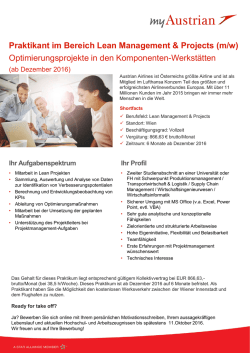 Praktikant im Bereich Lean Management