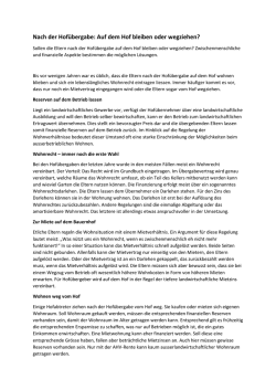 Nach der Hofübergabe: Auf dem Hof bleiben oder wegziehen?