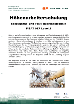 2016 Schulungs-Info FISAT SZP Level 2