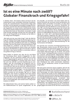 Ist es eine Minute nach zw&ouml;lf? Globaler Finanzkrach und Kriegsgefahr!