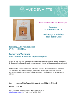 Samstag, 5. November 2016 Seelenyoga Workshop (nach Heinz