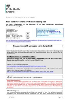 Instruction sheet Non Pathogen PT Scheme German